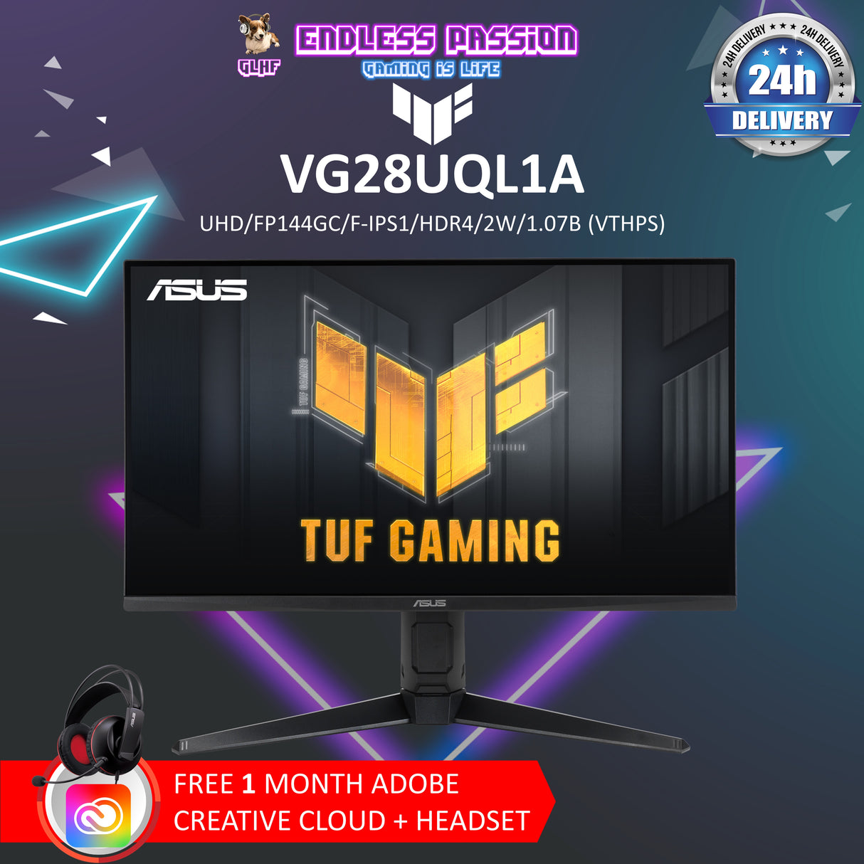 ASUS TUF Gaming VG28UQL1A 28 Inch 4K Gaming Monitor