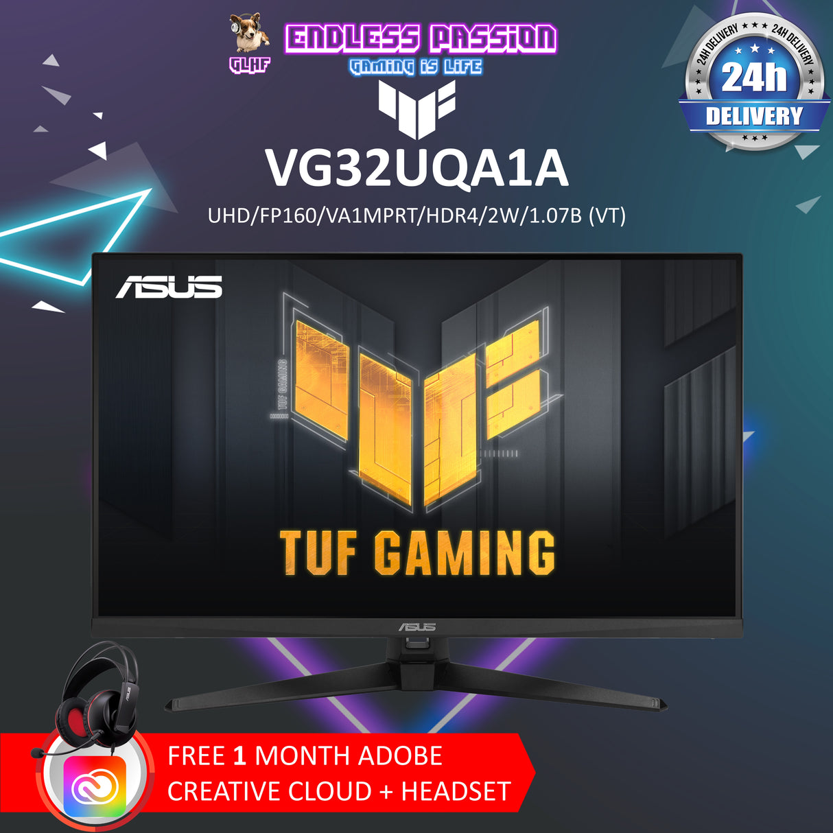 ASUS TUF Gaming VG32UQA1A 32 Inch 4k Gaming Monitor