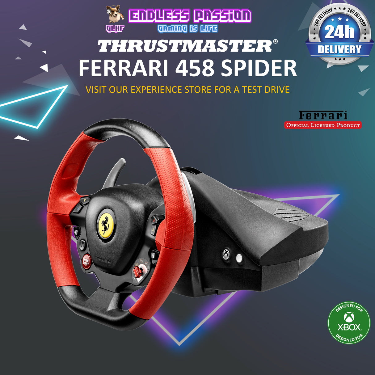 Thrustmaster Ferrari 458 Spider Racing Wheel Official Ferrari® & Xbox One™ licensed