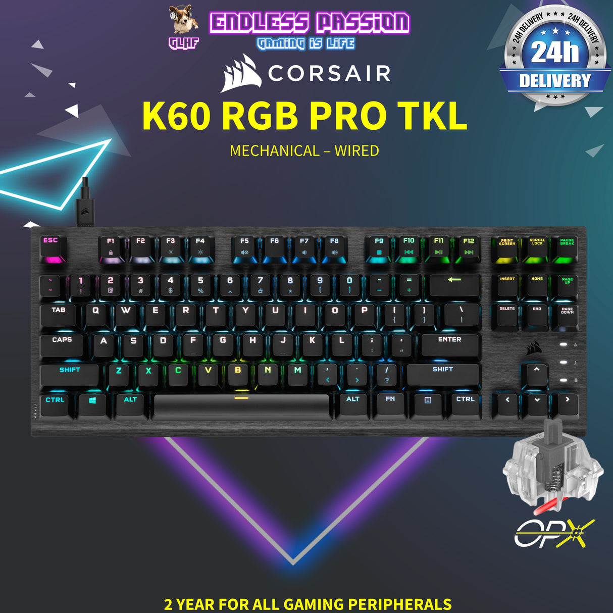 Corsair K60 PRO TKL RGB Gaming Keyboard