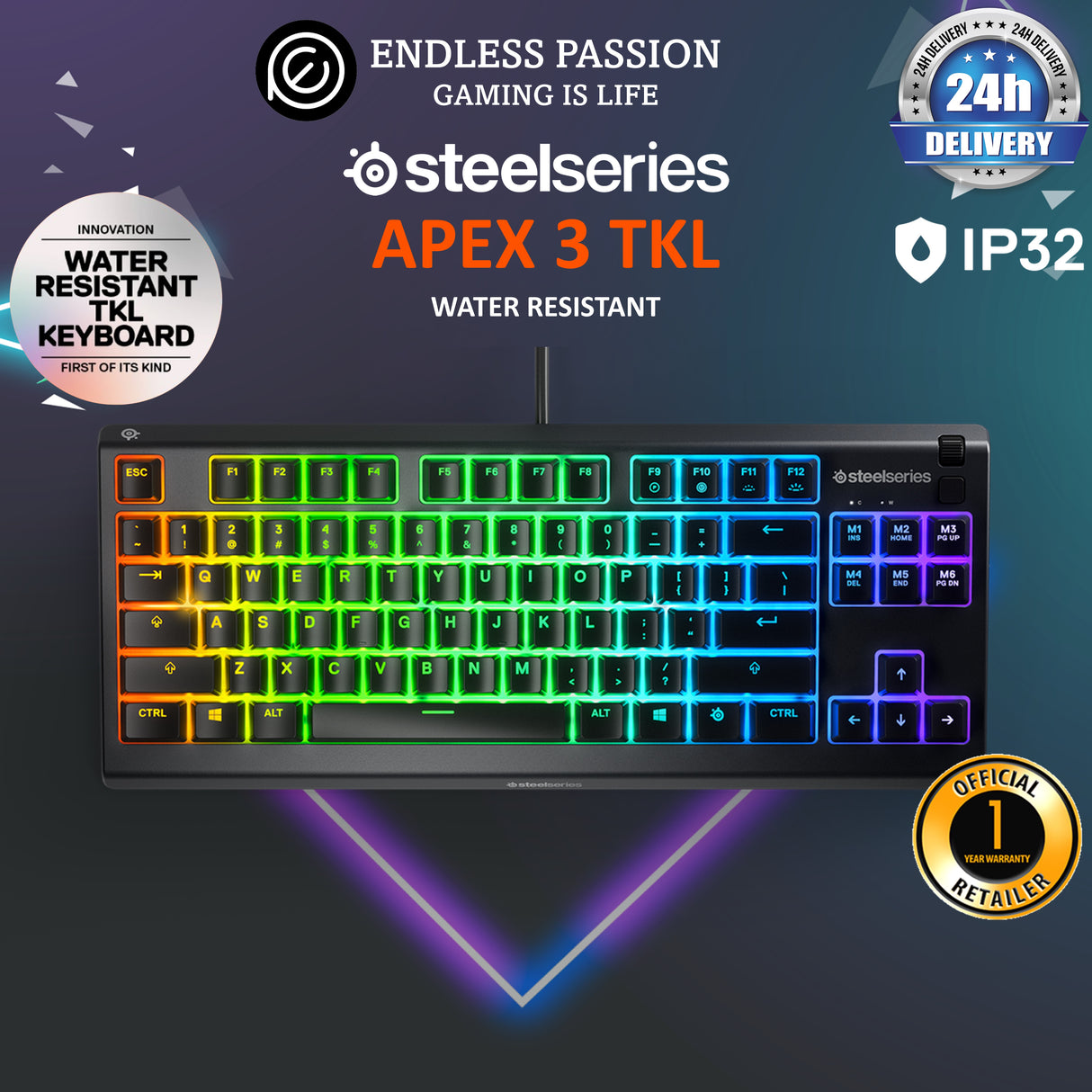 SteelSeries Apex 3 TKL Gaming Keyboard