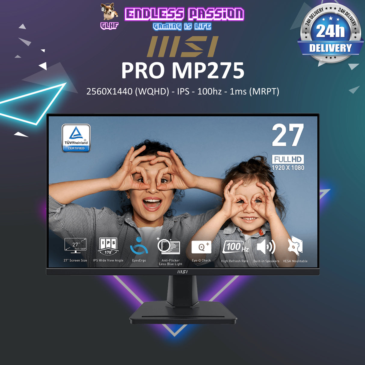 MSI PRO MP275 27 Inch, FHD Productivity Monitor