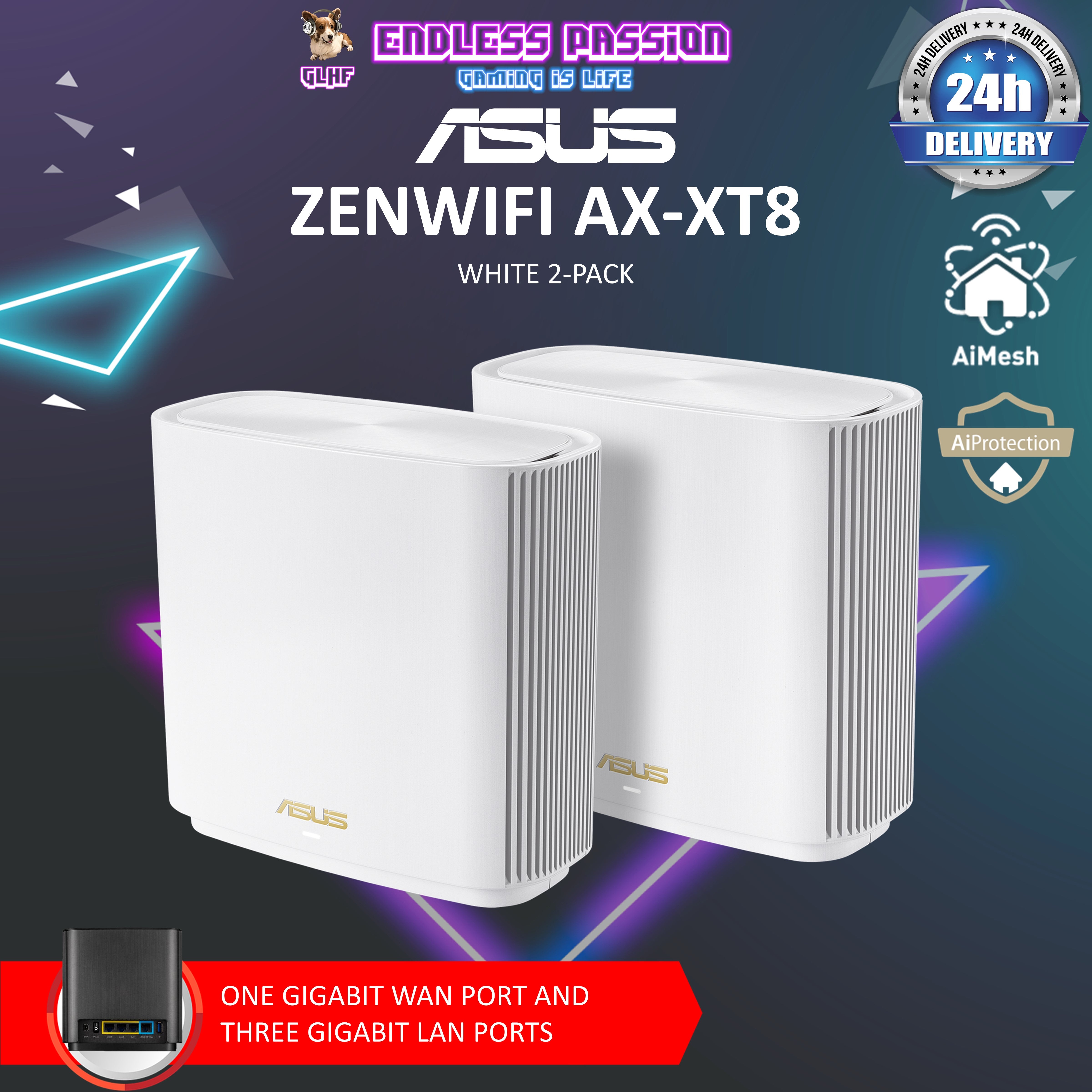 Asus ZenWiFi AX-XT8 AX6600 Tri-band Mesh WiFi 6 (802.11ax) Extendable –  Endless Passion