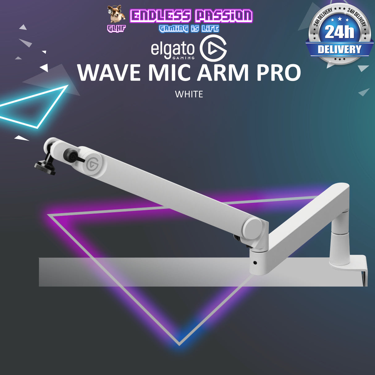 Elgato Wave Mic Arm Pro - 360° Rotatable Low Profile Gas Spring Microphone Arm (Available in Black and White)