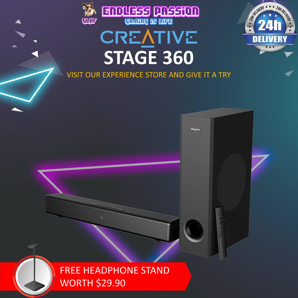 Creative Stage 360 2.1 Soundbar with Dolby Atmos®