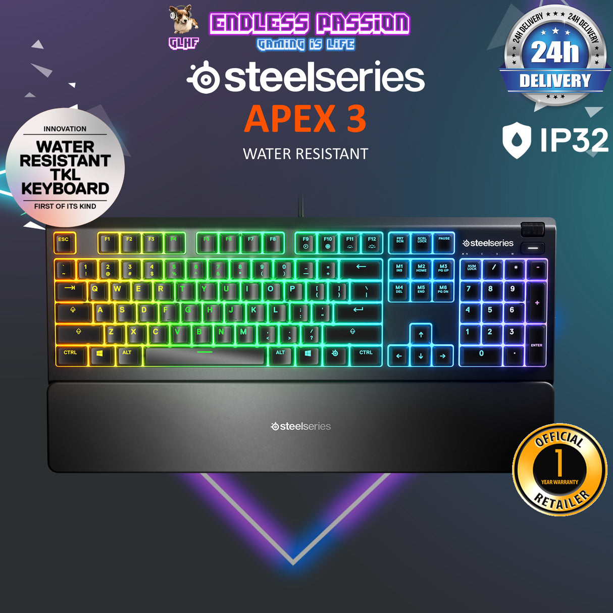 SteelSeries Apex 3 Wired Gaming Keyboard