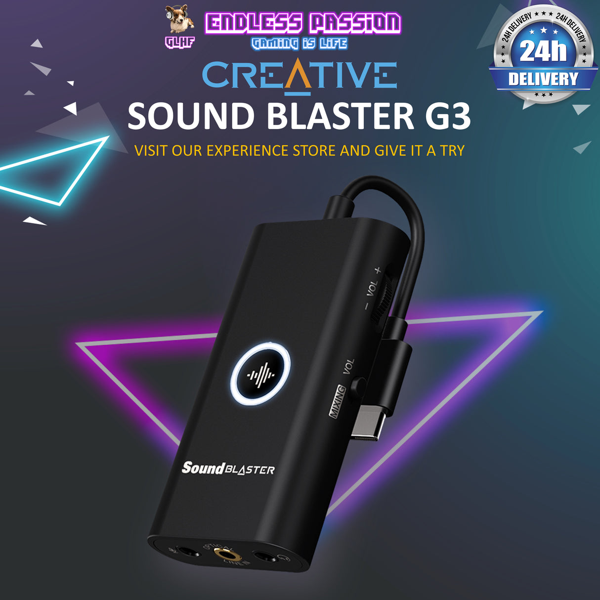 Creative Sound Blaster G3 Portable External Console Gaming USB-C DAC Amp