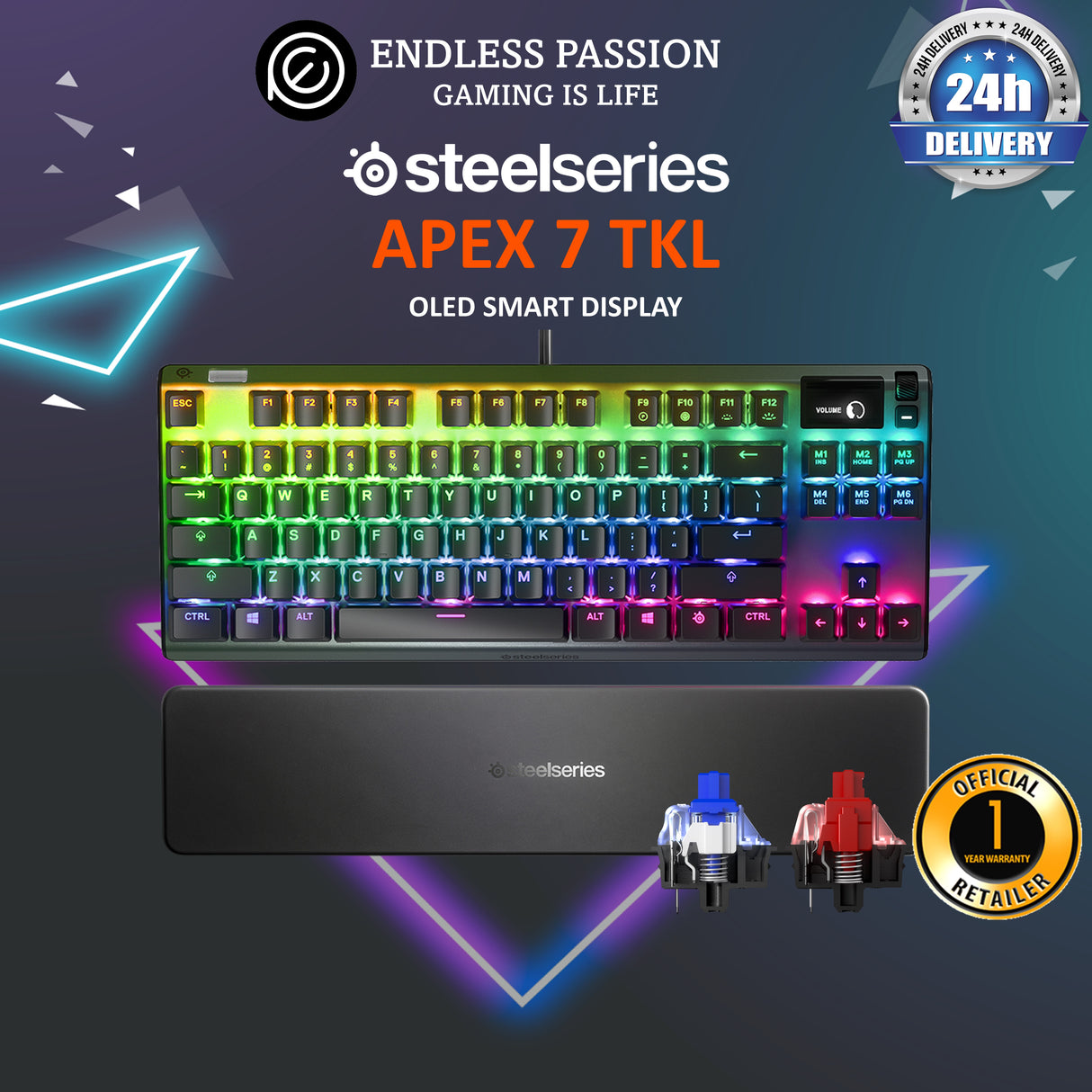 SteelSeries Apex 7 TKL Gaming Keyboard