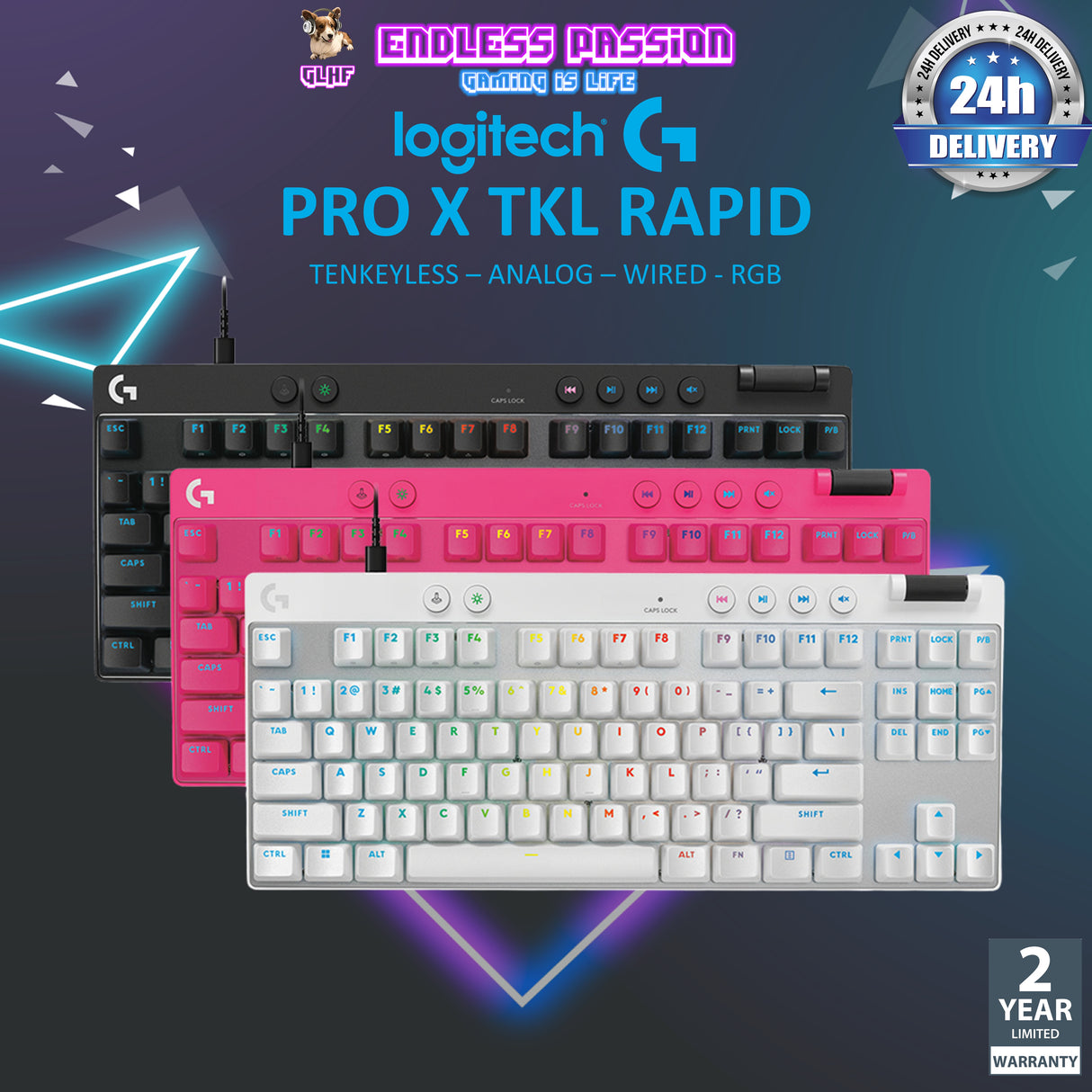 Logitech G Pro X TKL Rapid Gaming Keyboard