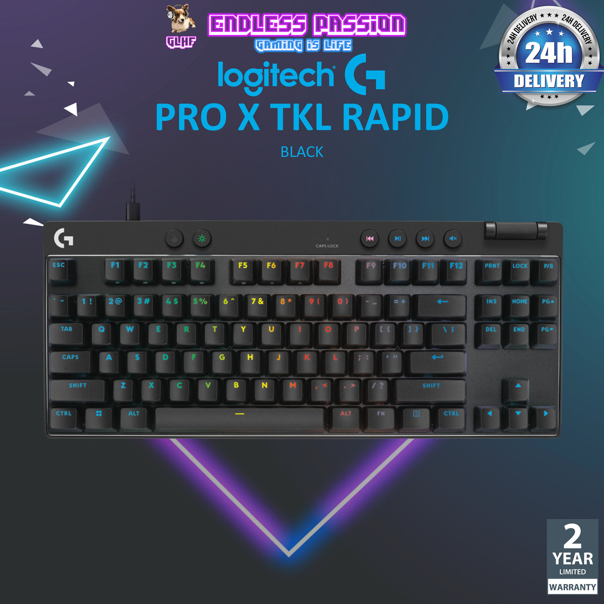 Logitech G Pro X TKL Rapid Gaming Keyboard