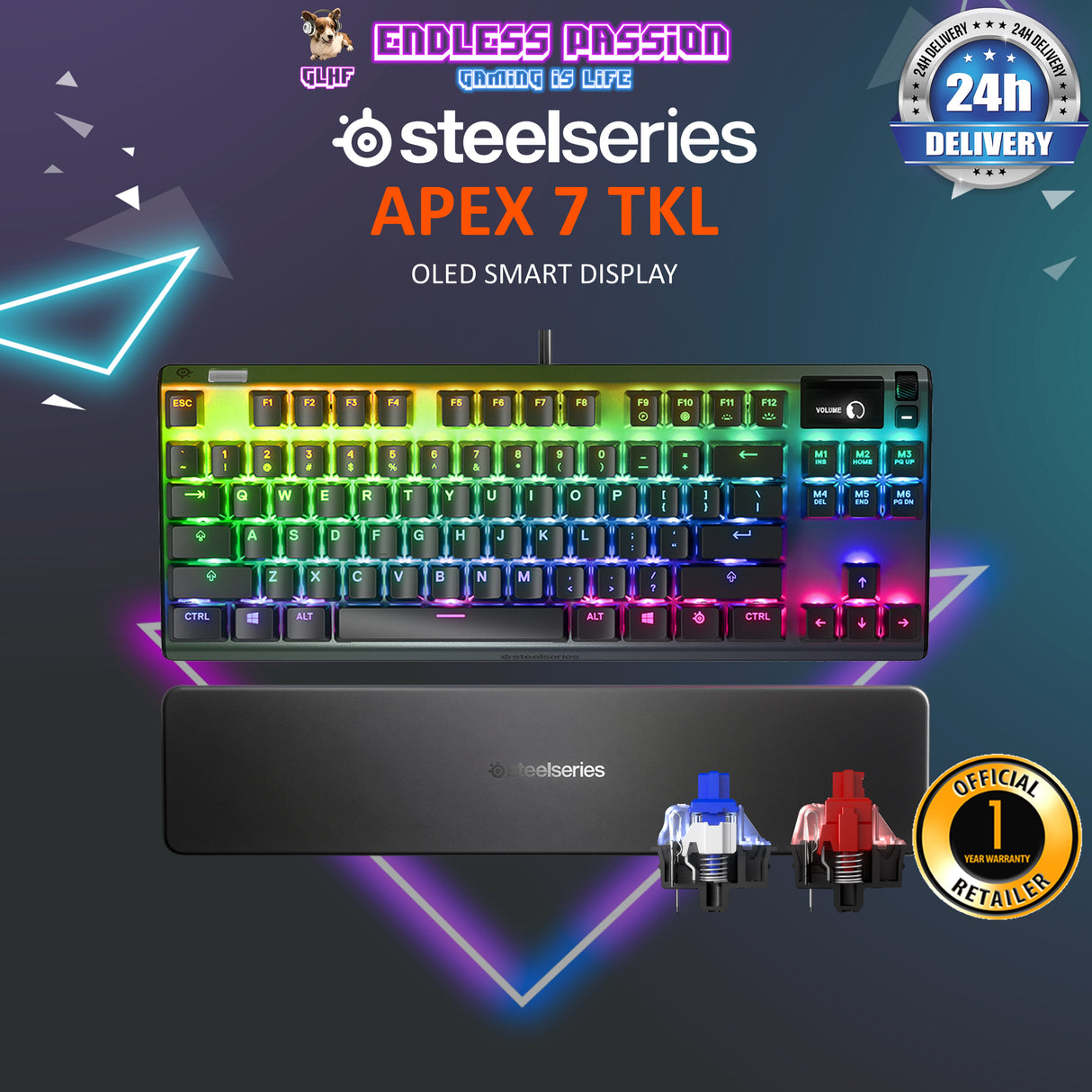 SteelSeries Apex 7 TKL Wired Gaming Keyboard