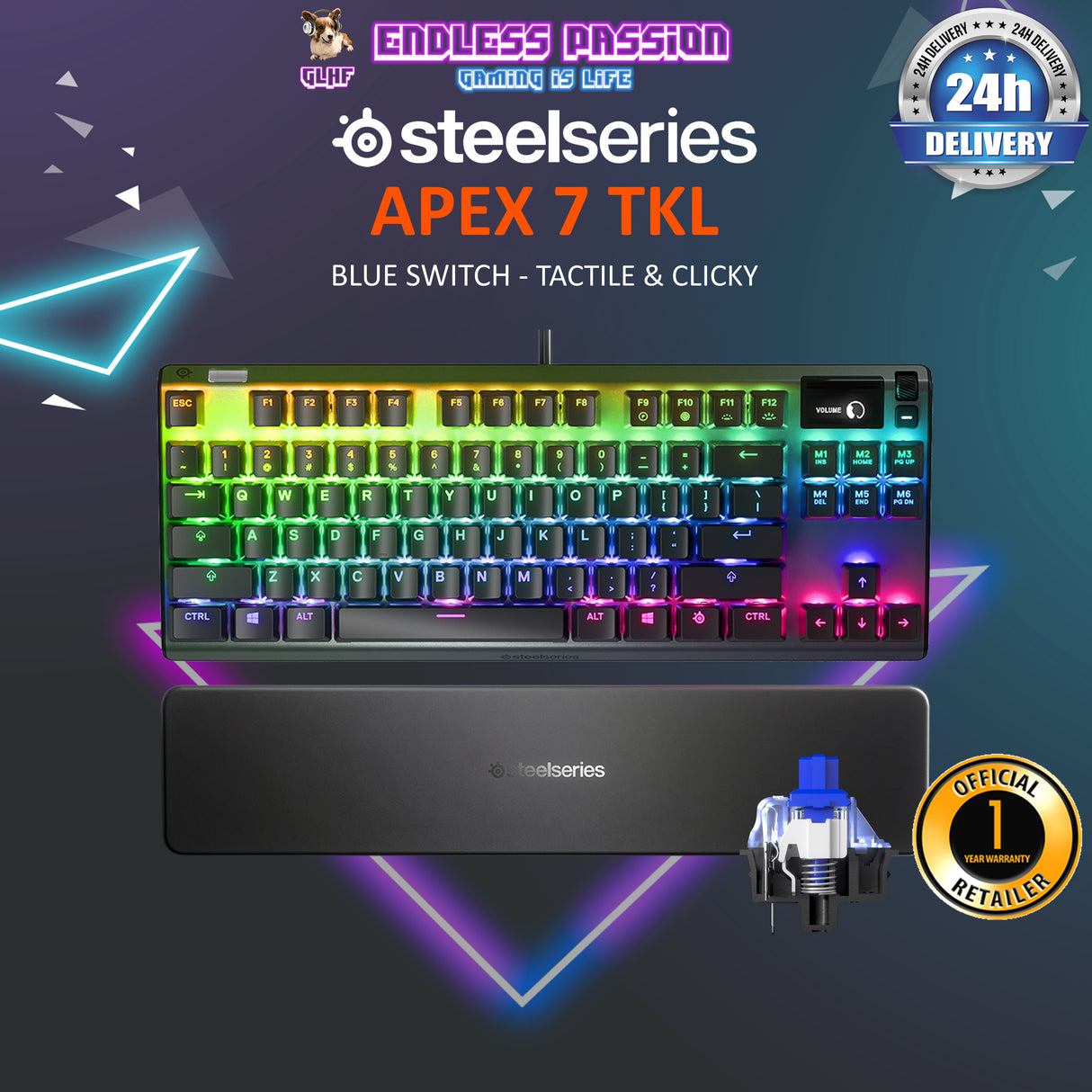 SteelSeries Apex 7 TKL Wired Gaming Keyboard