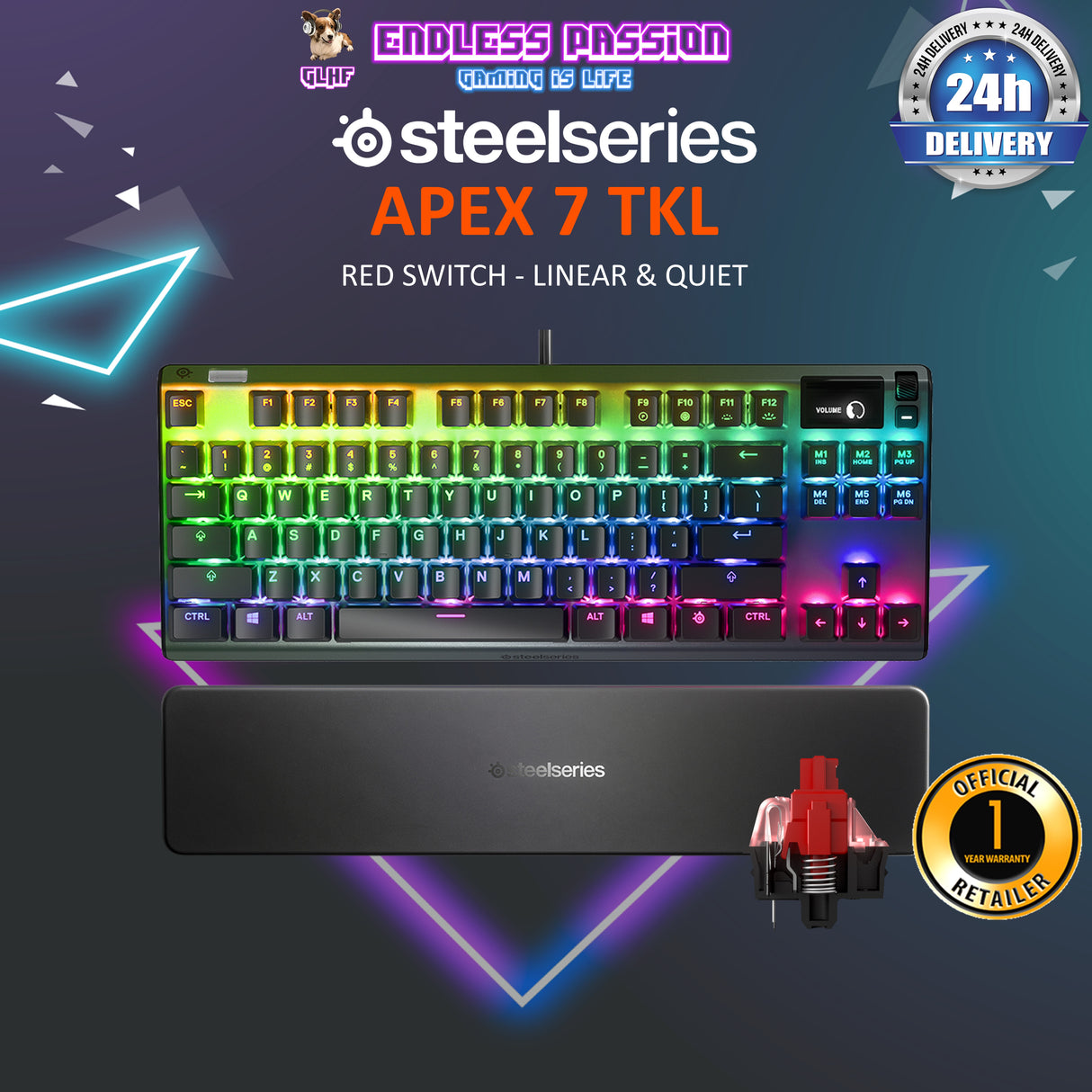 SteelSeries Apex 7 TKL Wired Gaming Keyboard