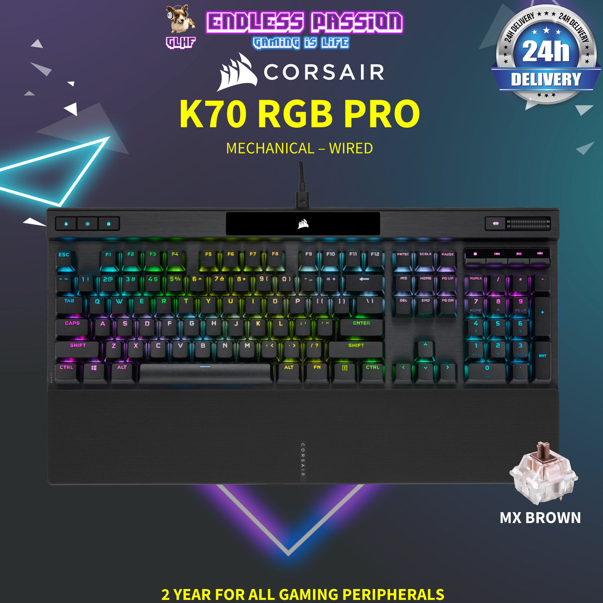 Corsair K70 PRO RGB Wired Optical-Mechanical Gaming Keyboard