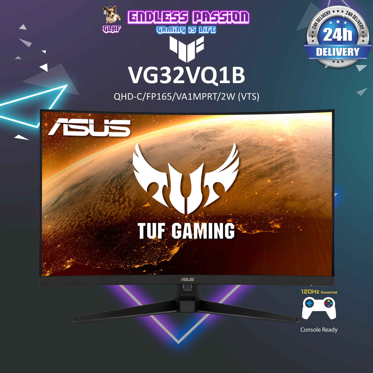 ASUS TUF Gaming VG32VQ1B 32 Inch Gaming Monitor