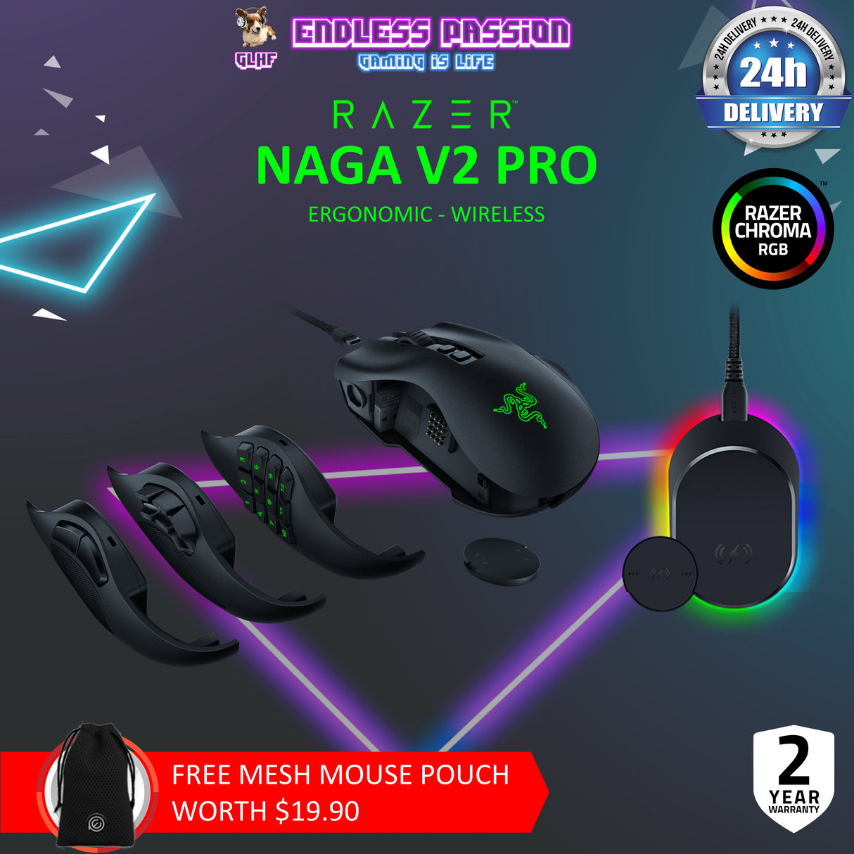 Razer Naga V2 Pro Wireless Gaming Mouse