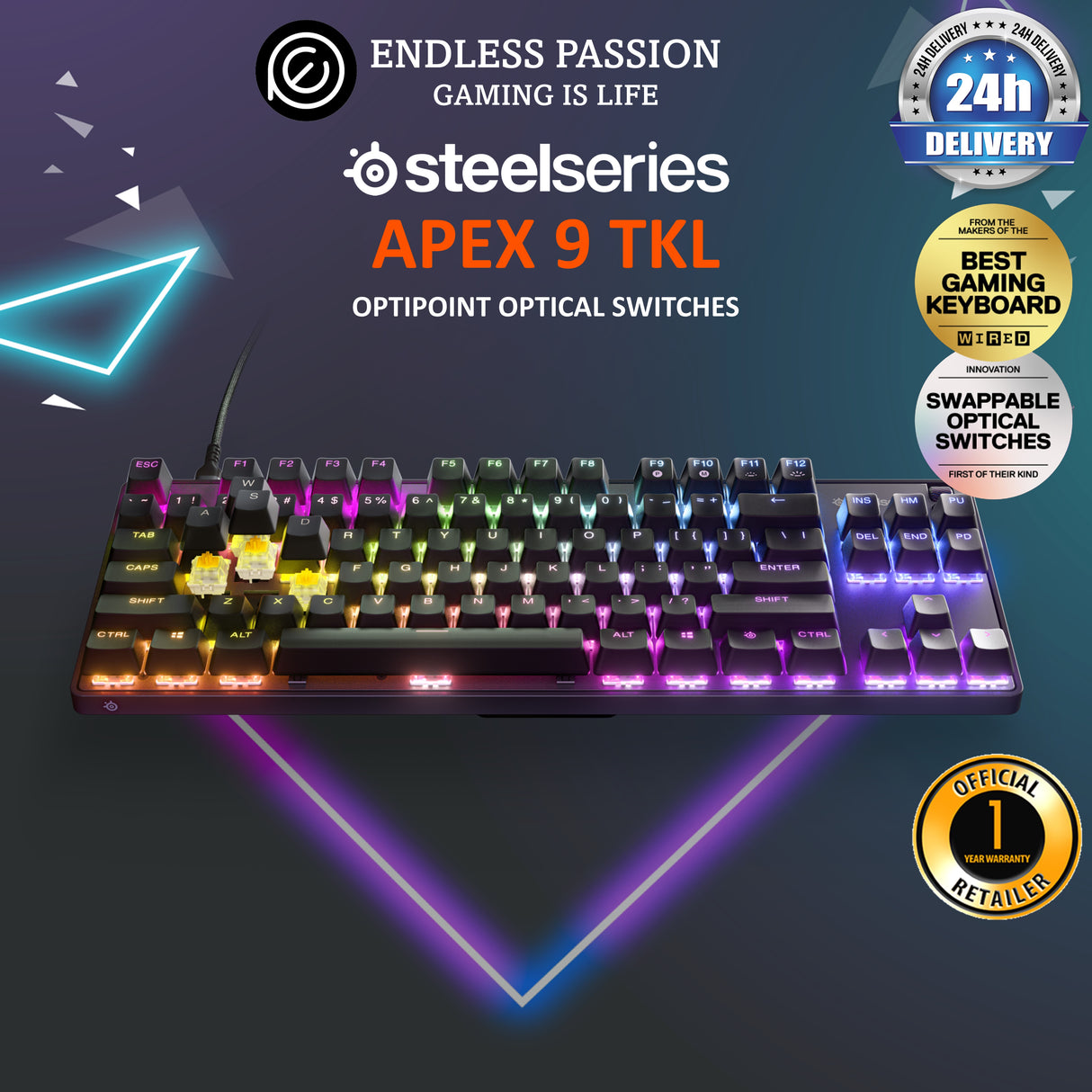 SteelSeries Apex 9 TKL Gaming Keyboard