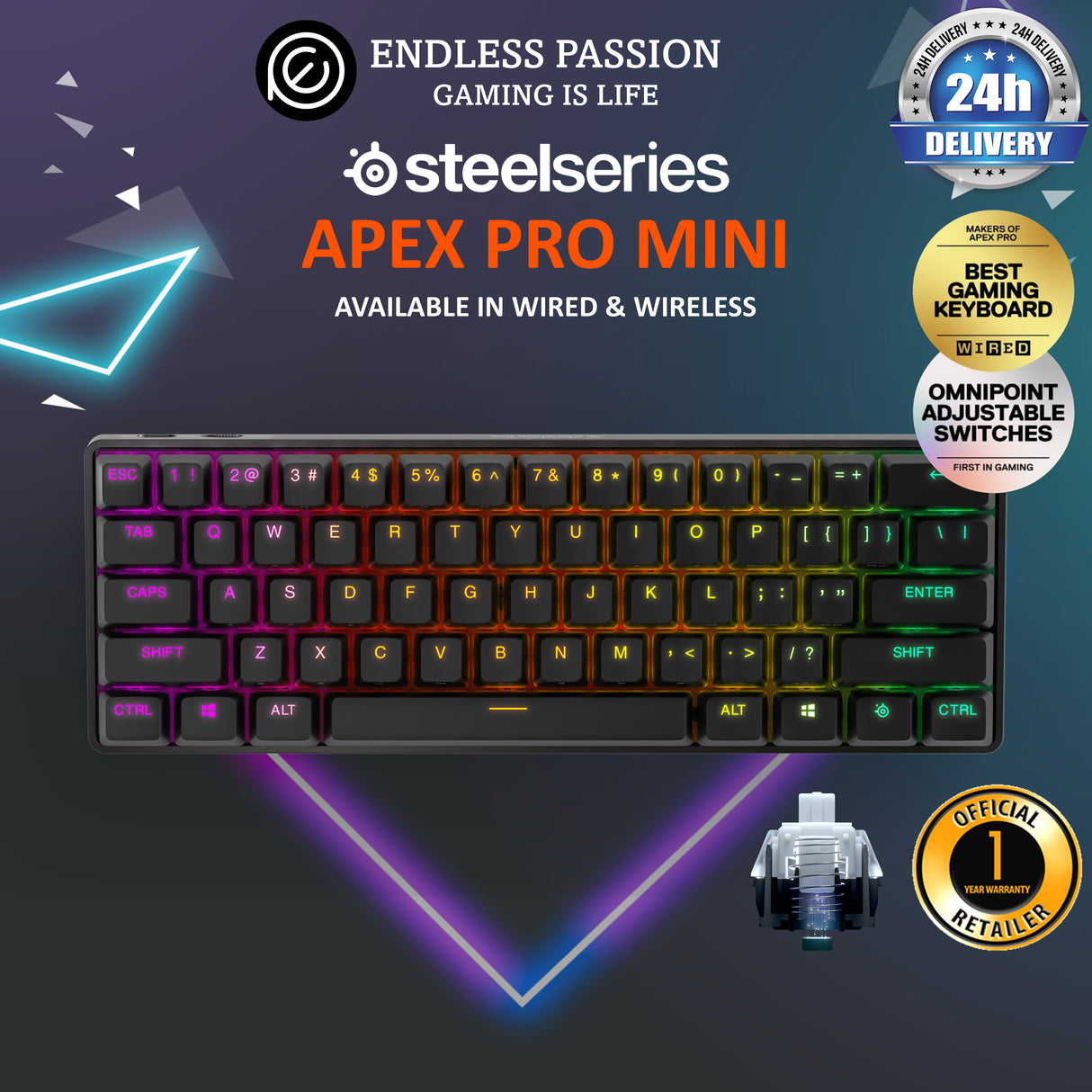 SteelSeries Apex Pro Mini Gaming Keyboard