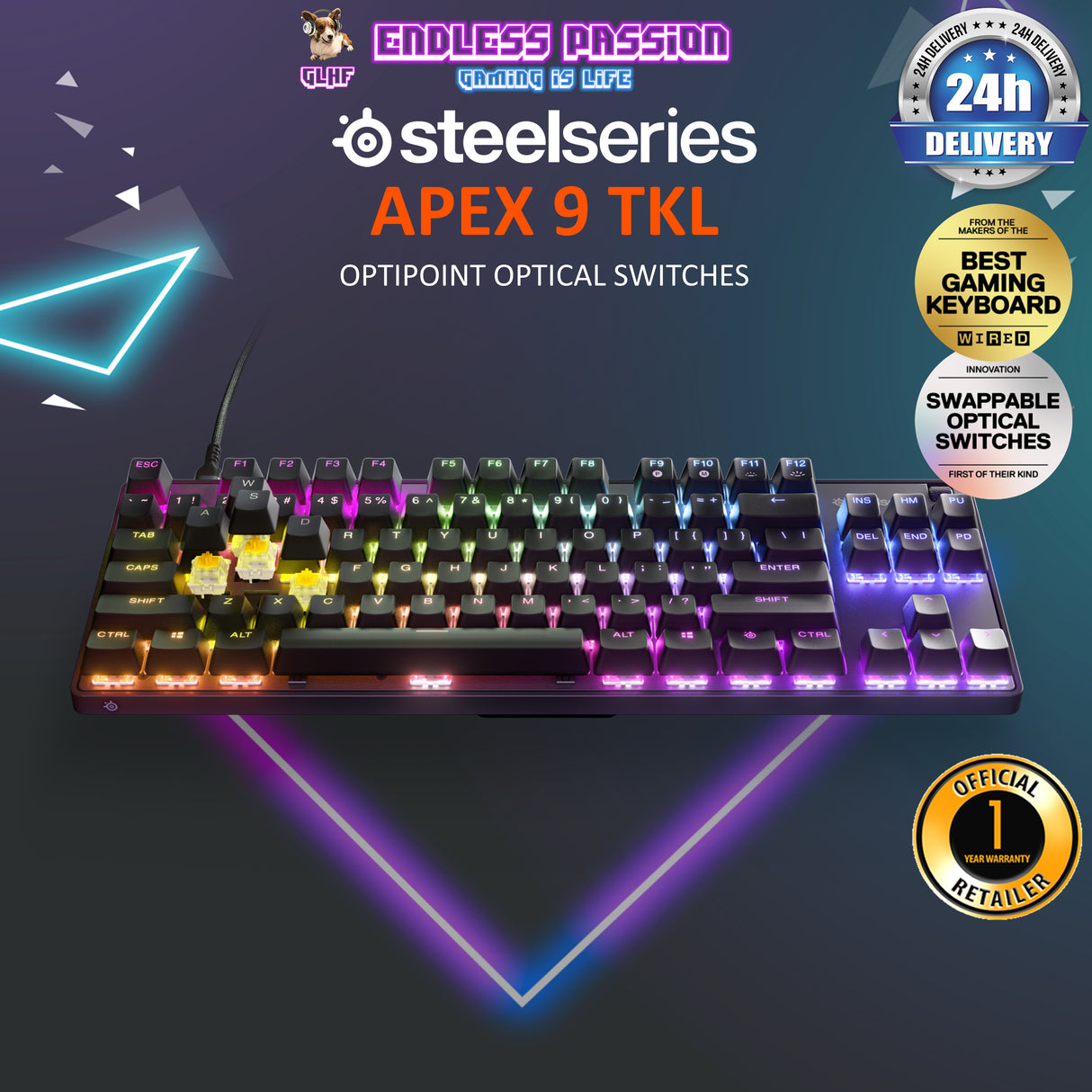 SteelSeries Apex 9 TKL Wired Gaming Keyboard