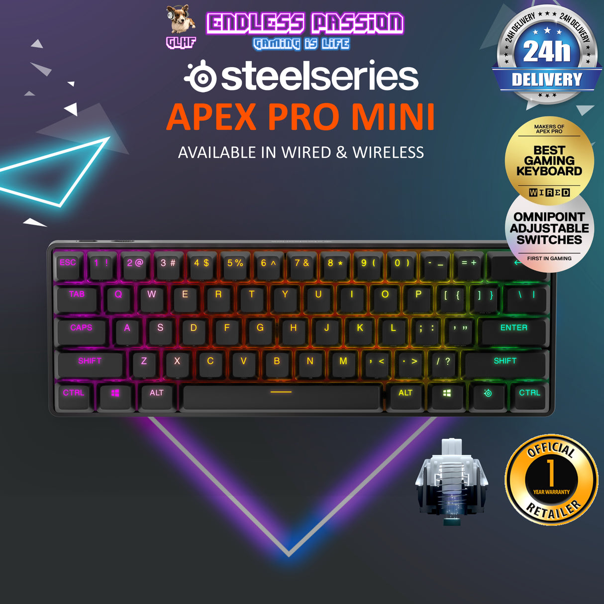 SteelSeries Apex Pro Mini Gaming Keyboard