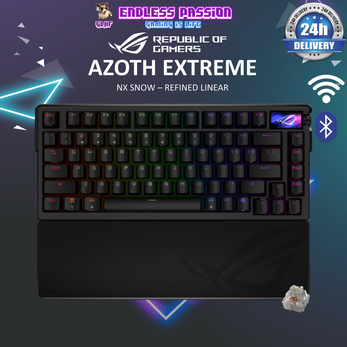 Asus ROG Azoth Extreme 75% Wireless Premium Aluminum-Alloy Gaming Keyboard