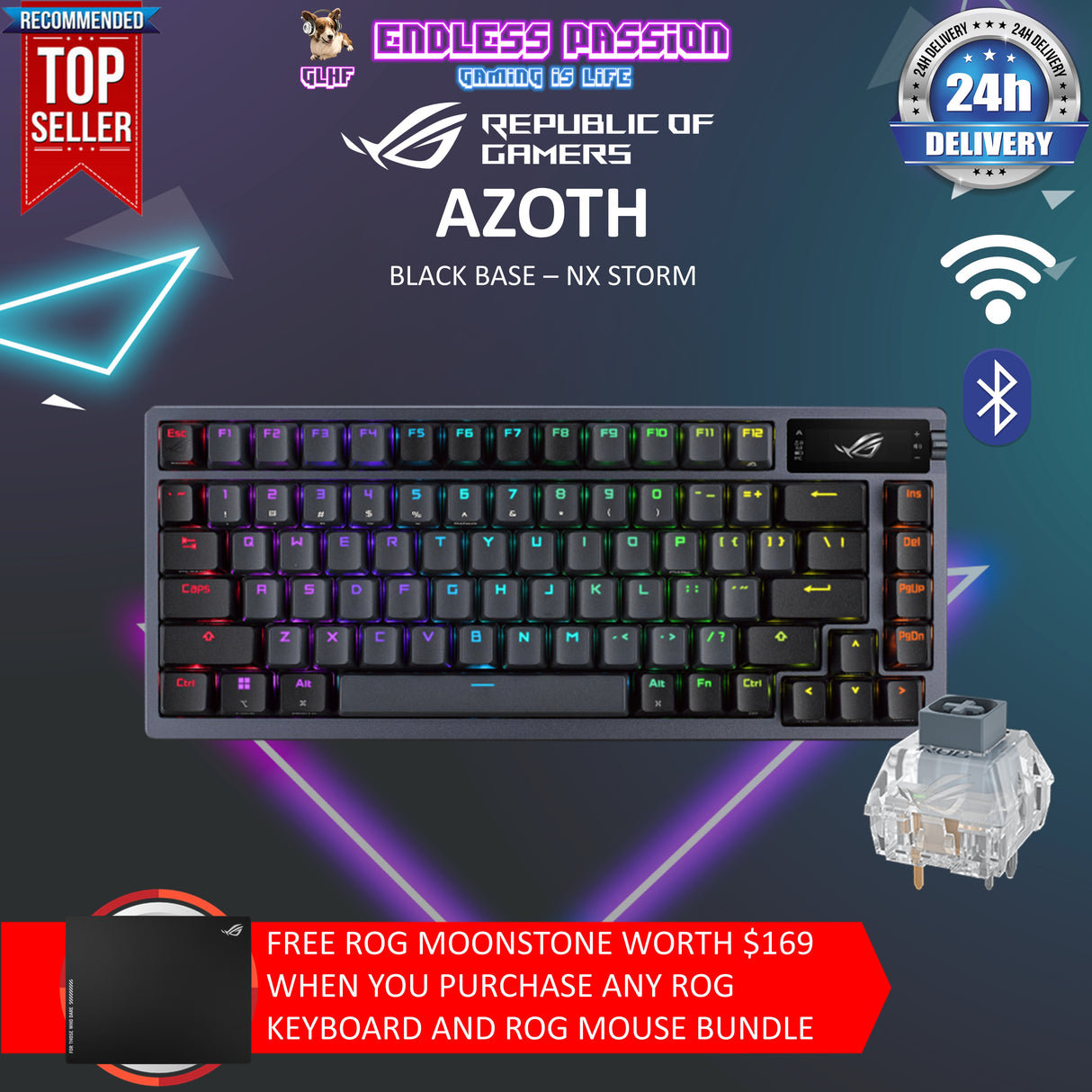 Asus ROG Azoth 75% Wireless Custom Gaming Keyboard