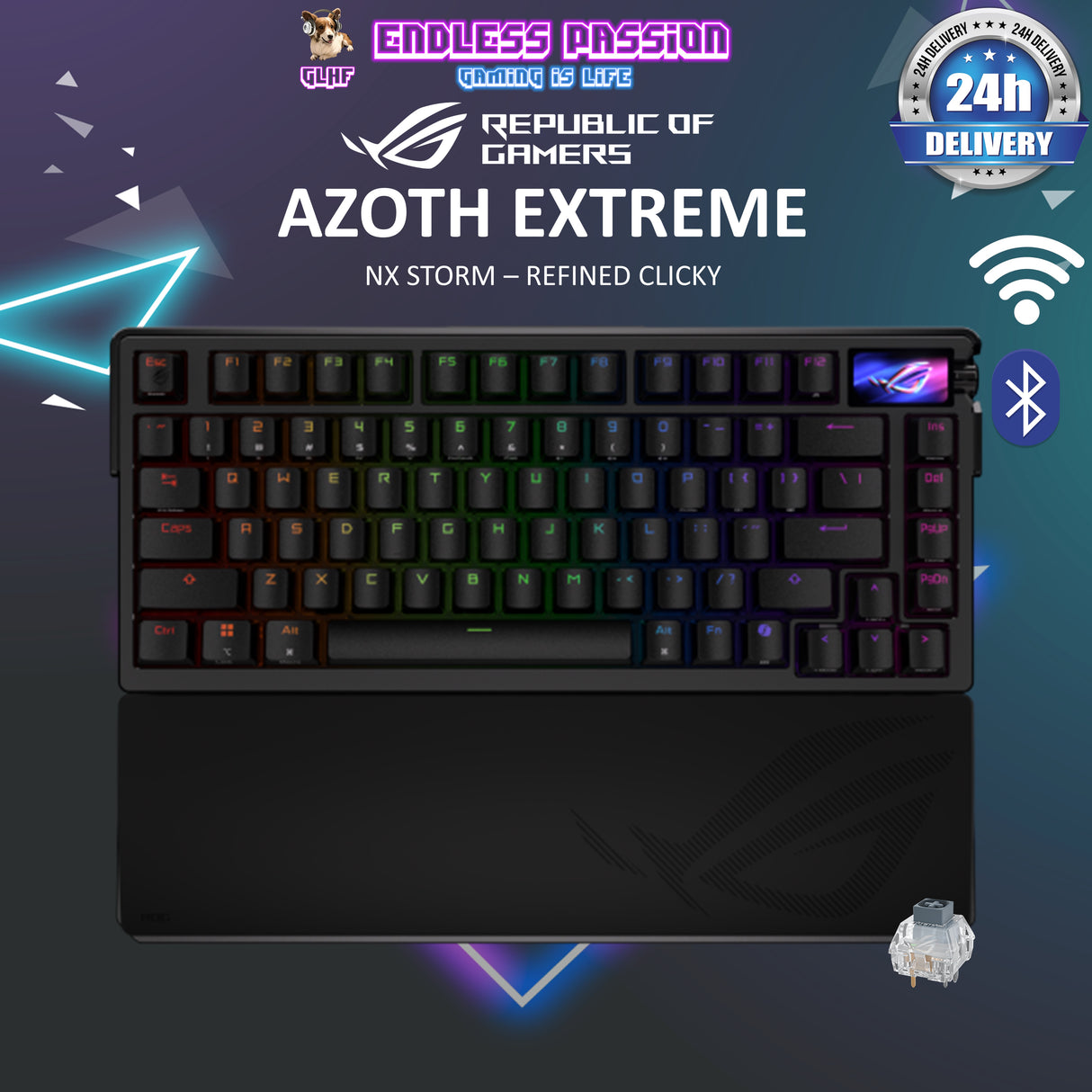 Asus ROG Azoth Extreme 75% Wireless Premium Aluminum-Alloy Gaming Keyboard