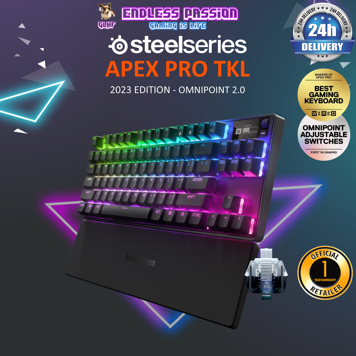 SteelSeries Apex Pro TKL Wired Gaming Keyboard - 2023 Edition