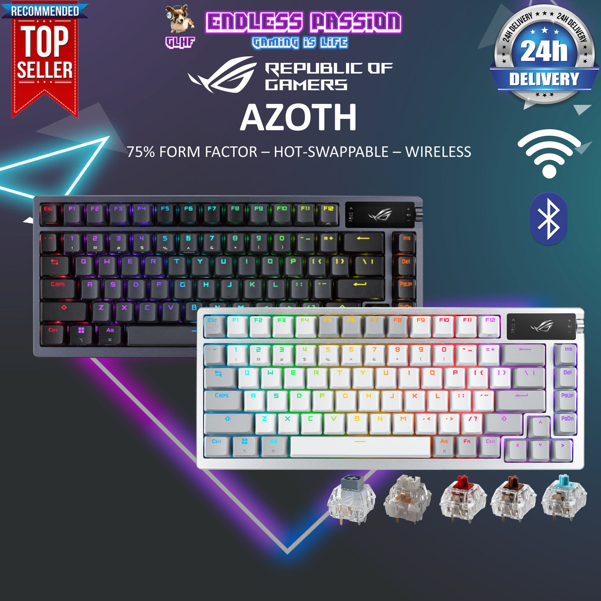 Asus ROG Azoth 75% Wireless Custom Gaming Keyboard