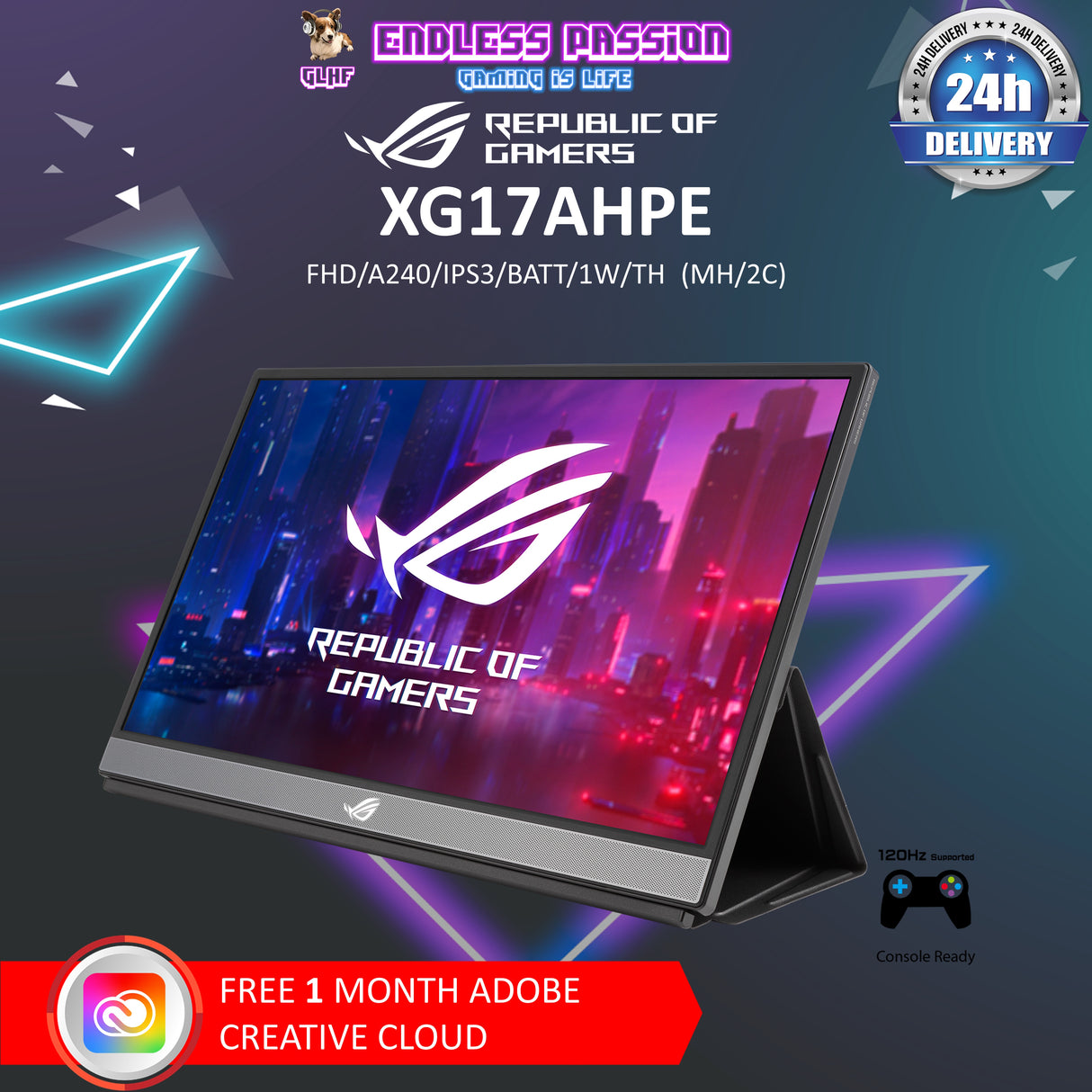 ASUS ROG Strix XG17AHPE 17 Inch Portable Type-C Gaming Monitor