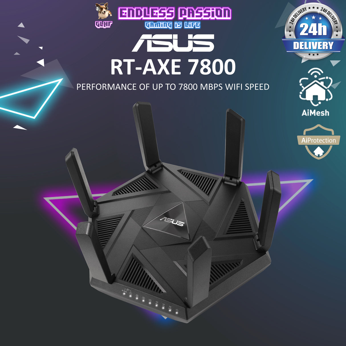 Asus RT-AXE7800 Tri-band WiFi 6E (802.11ax) Router