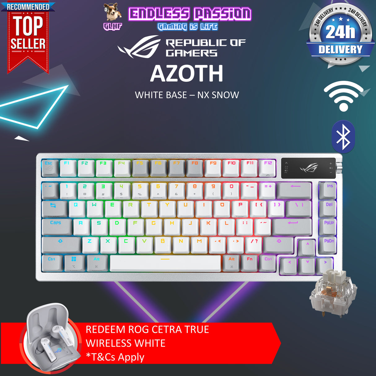 Asus ROG Azoth 75% Wireless Custom Gaming Keyboard