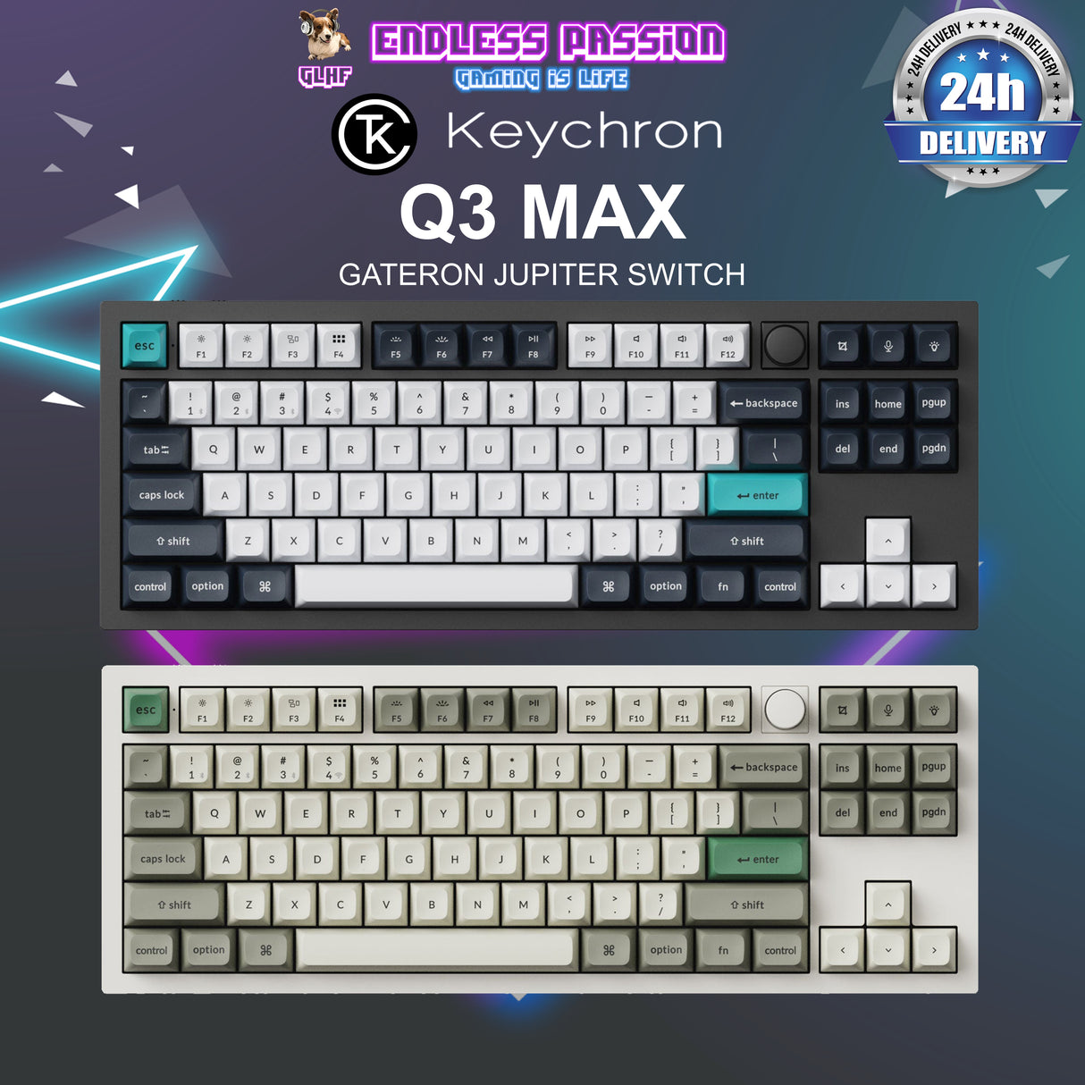 Keychron Q3 Max 75% QMK/VIA Wireless Custom Mechanical Keyboard