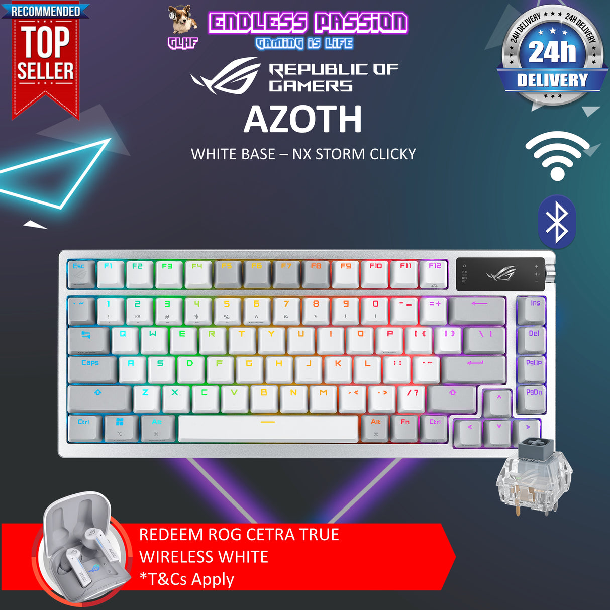 Asus ROG Azoth 75% Wireless Custom Gaming Keyboard