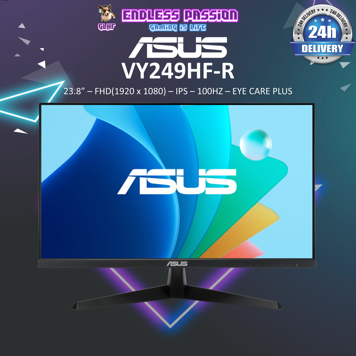 ASUS VY249HF-R 23.8" FHD IPS Eye Care Gaming Monitor