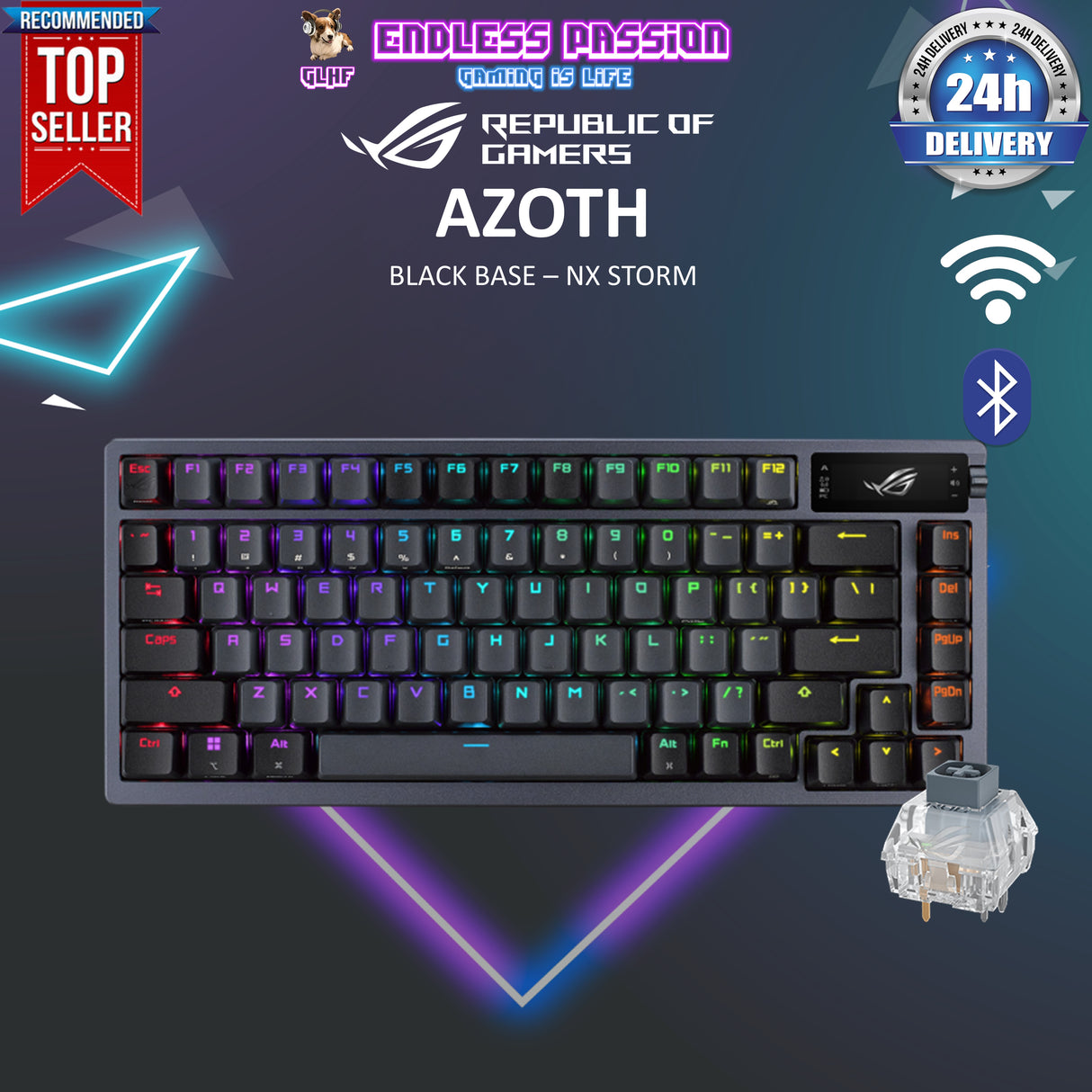 Asus ROG Azoth 75% Wireless Custom Gaming Keyboard