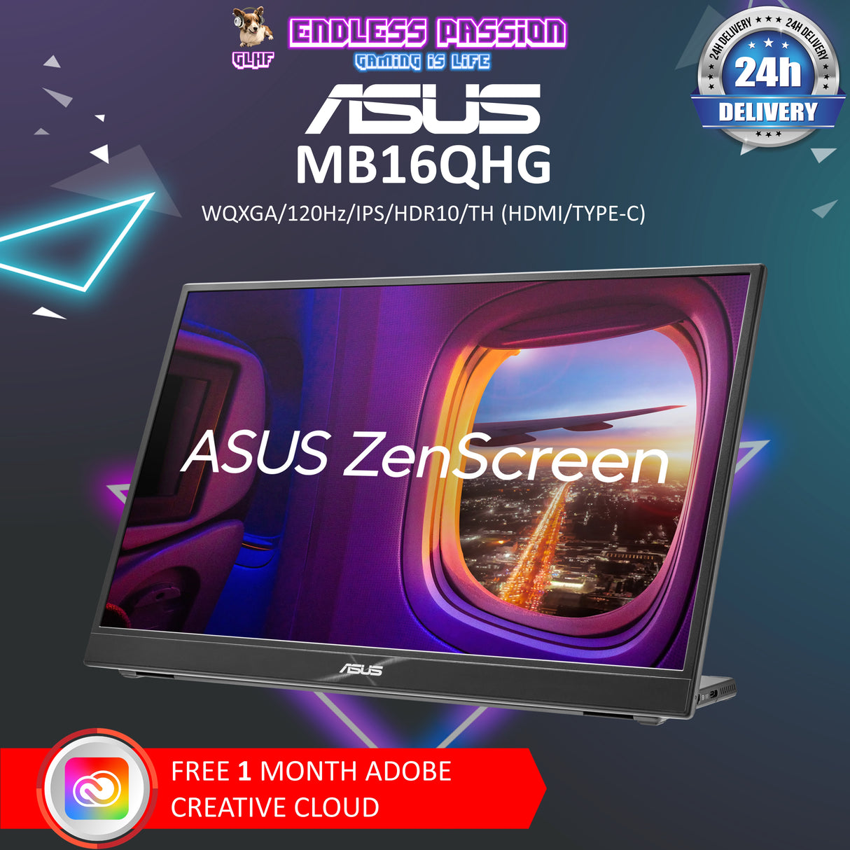 ASUS ZenScreen MB16QHG 16 Inch Portable Monitor