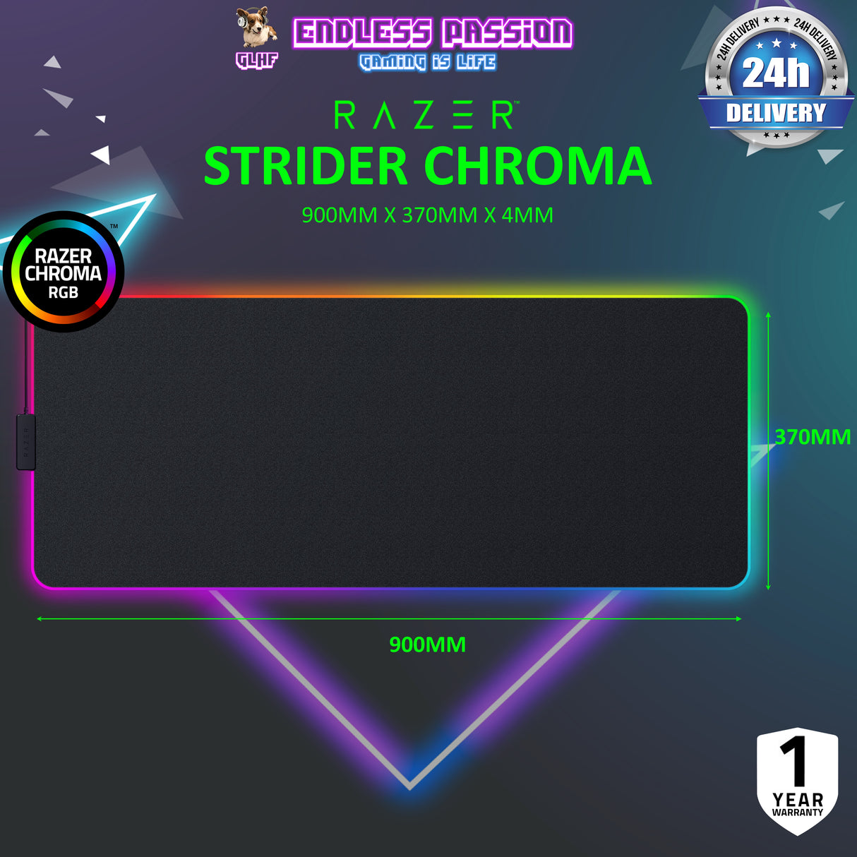 Razer Strider Chroma Hybrid Gaming Mouse Mat