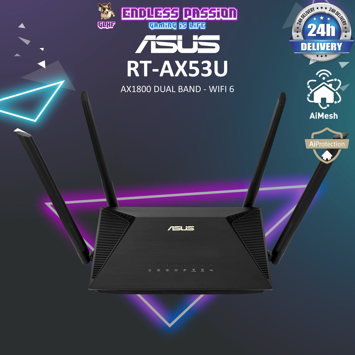 Asus RT-AX53U AX1800 Dual Band WiFi 6 (802.11ax) Router