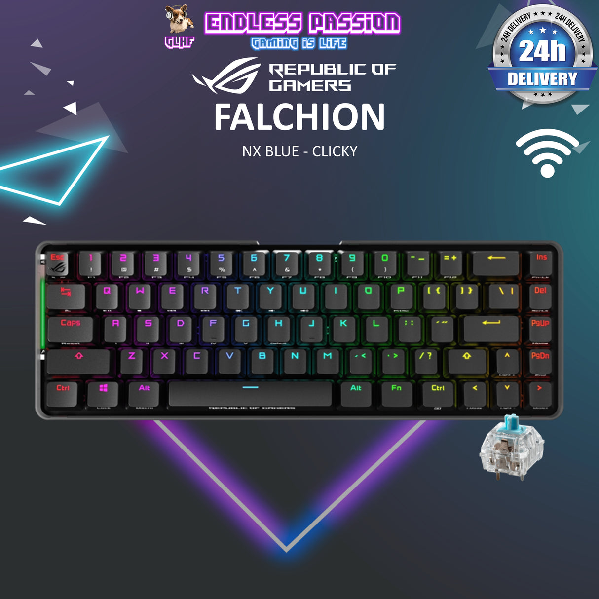 Asus ROG Falchion NX 65% Wireless Mechanical Gaming Keyboard