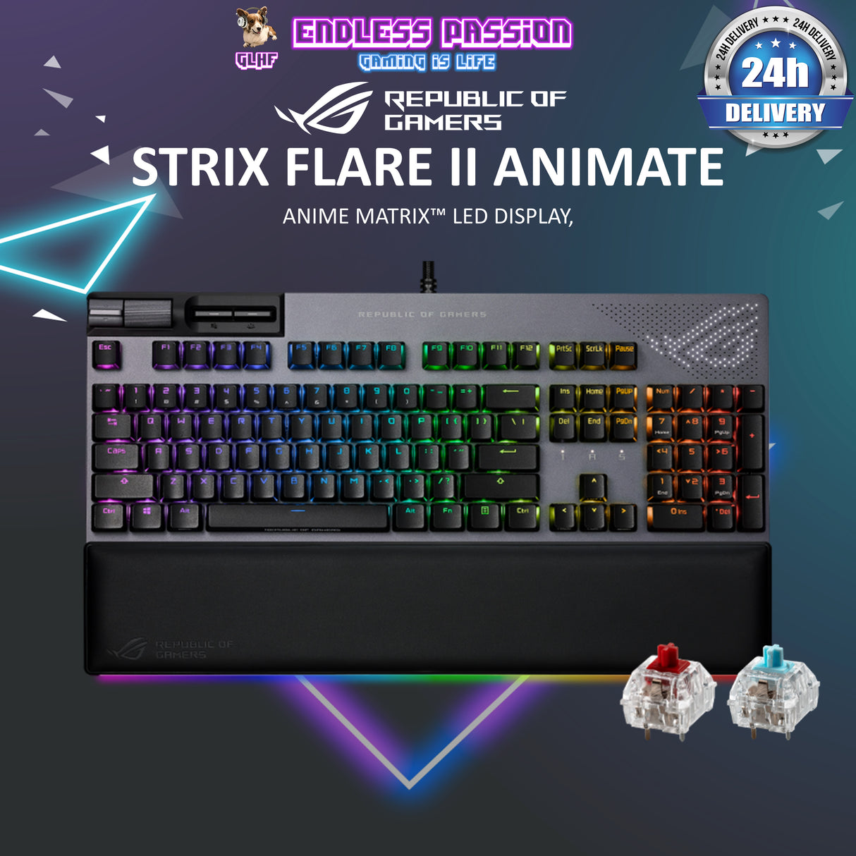 Asus ROG Strix Flare II Animate Wired Gaming Mechanical Keyboard