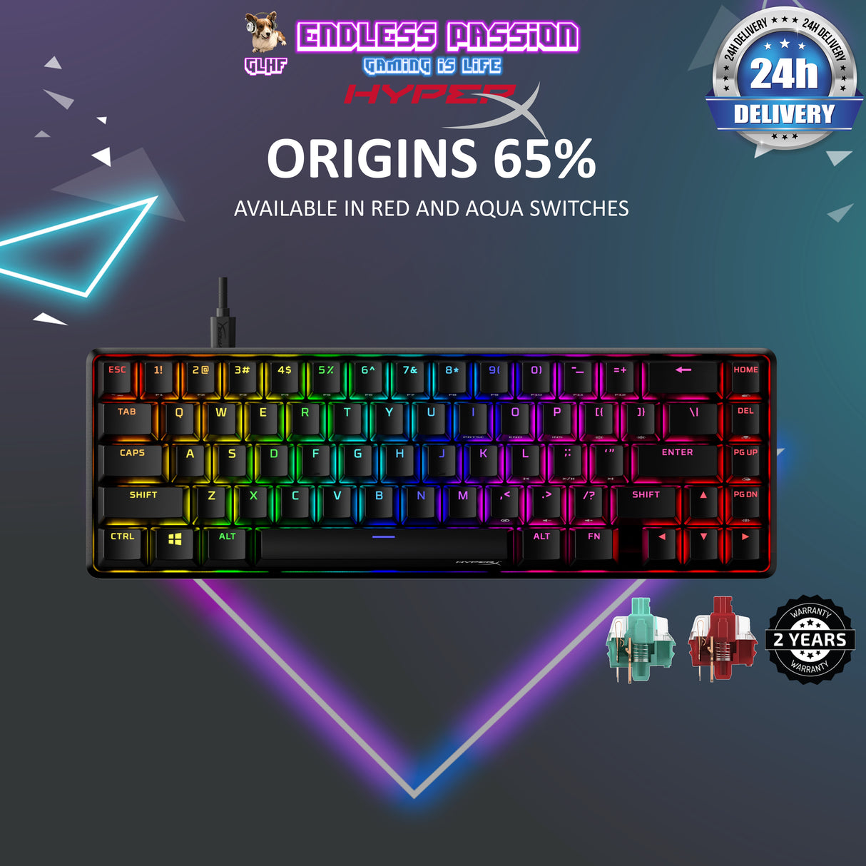 HyperX Alloy Origins 65 RGB Gaming Keyboard