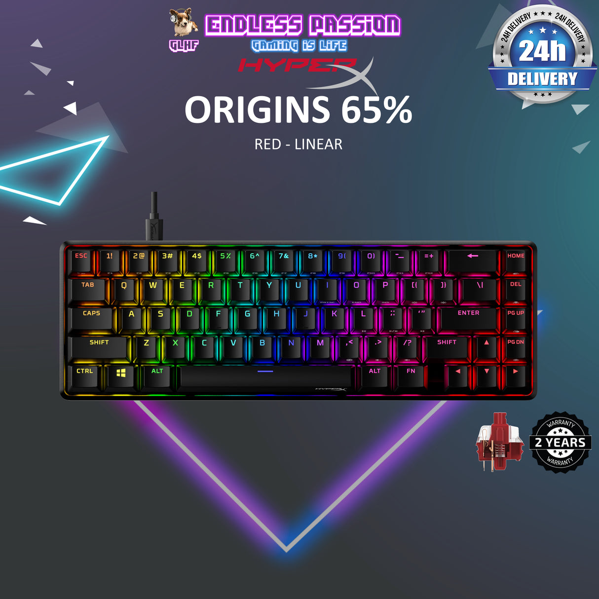 HyperX Alloy Origins 65 RGB Gaming Keyboard