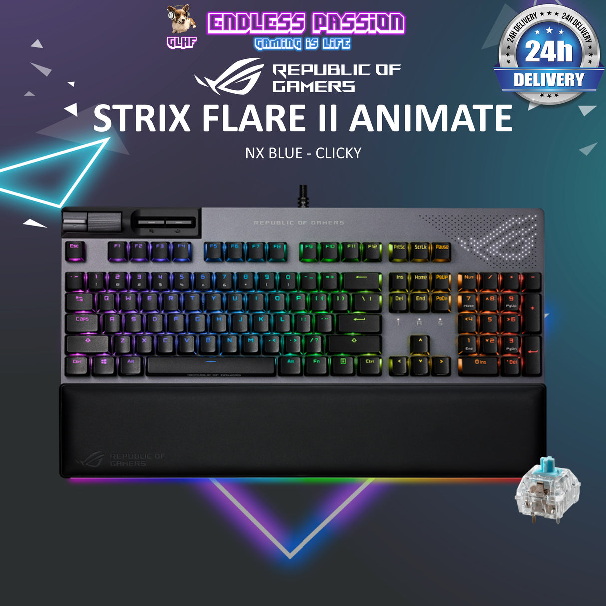 Asus ROG Strix Flare II Animate Wired Gaming Mechanical Keyboard