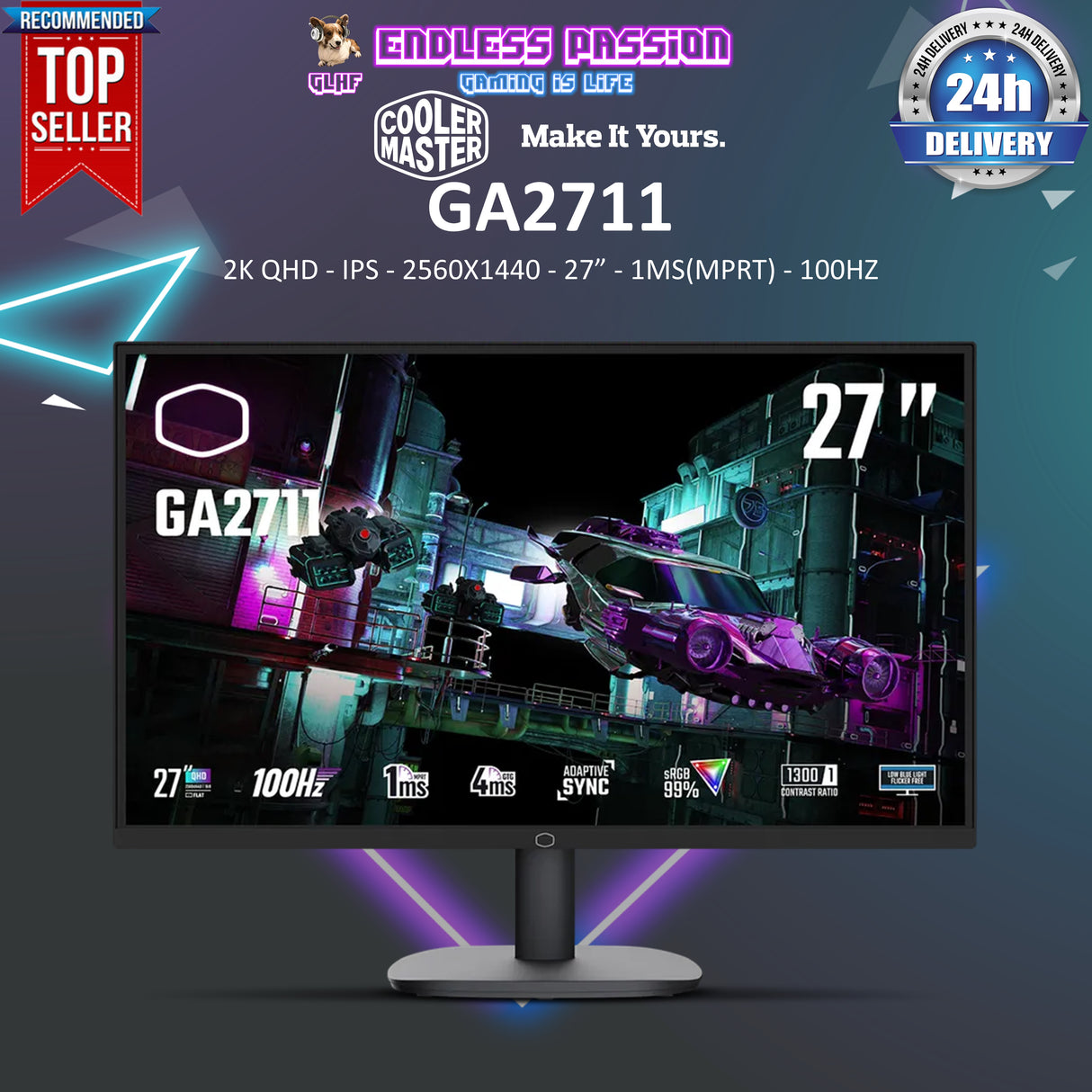 Cooler Master GA2711 27” 100Hz 2K QHD IPS Gaming Monitor