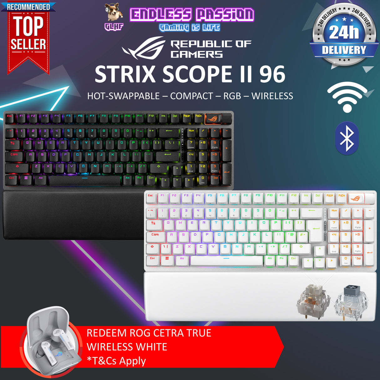 Asus ROG Strix Scope II 96 Wireless Gaming Keyboard