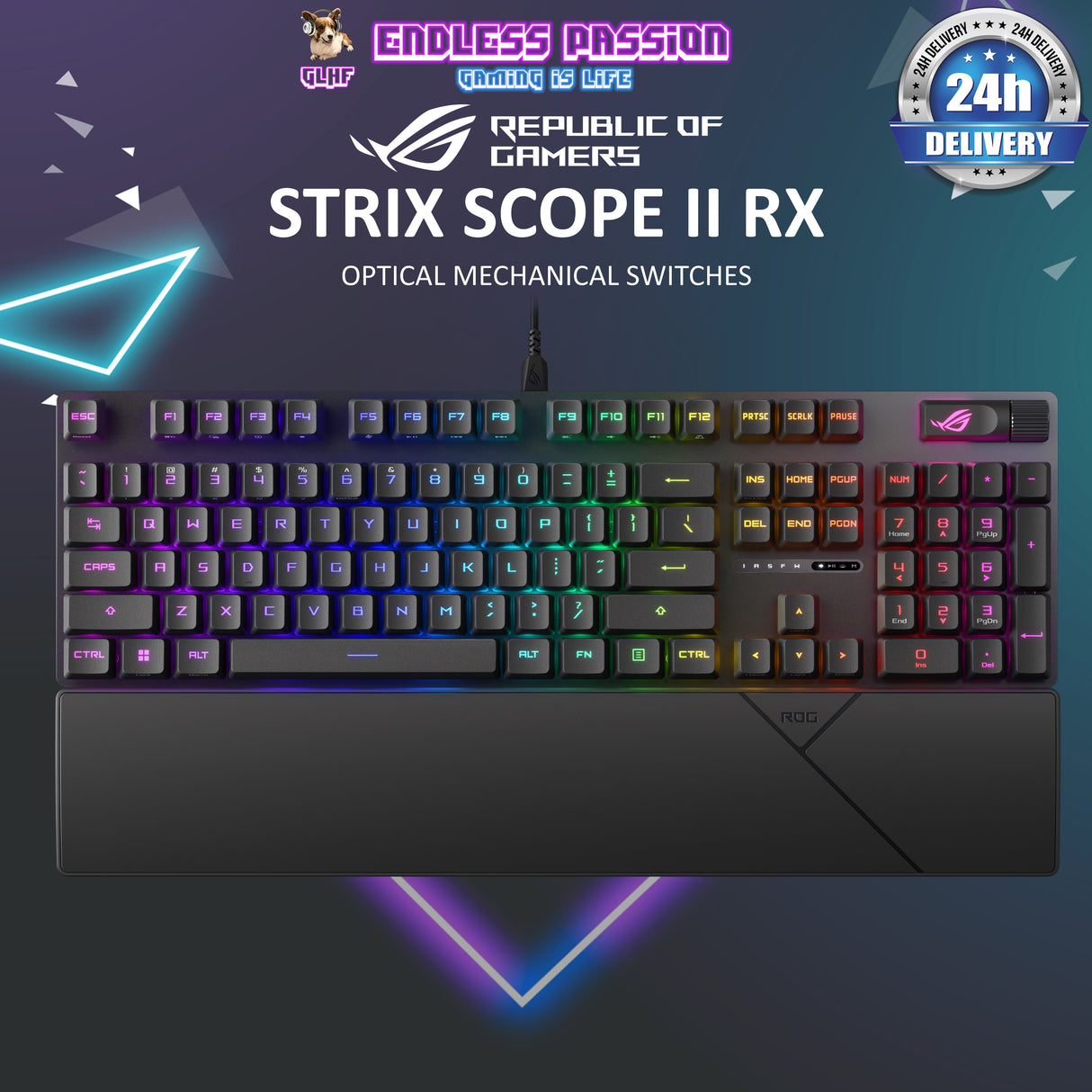 Asus ROG Strix Scope II RX Red Optical Switch Wired Gaming Keyboard