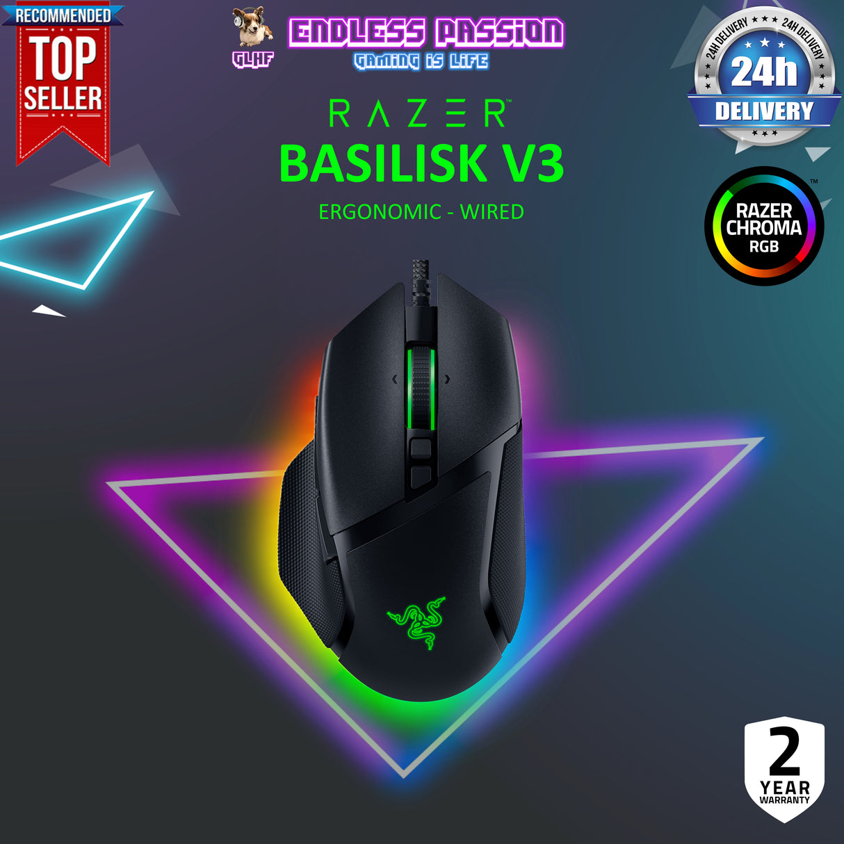 Razer Basilisk V3 Wired Gaming Mouse