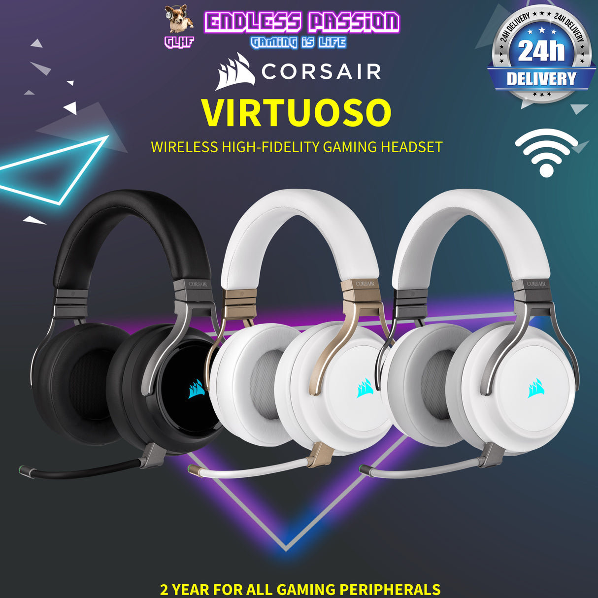 Corsair Virtuoso RGB Wireless High-Fidelity Gaming Headset