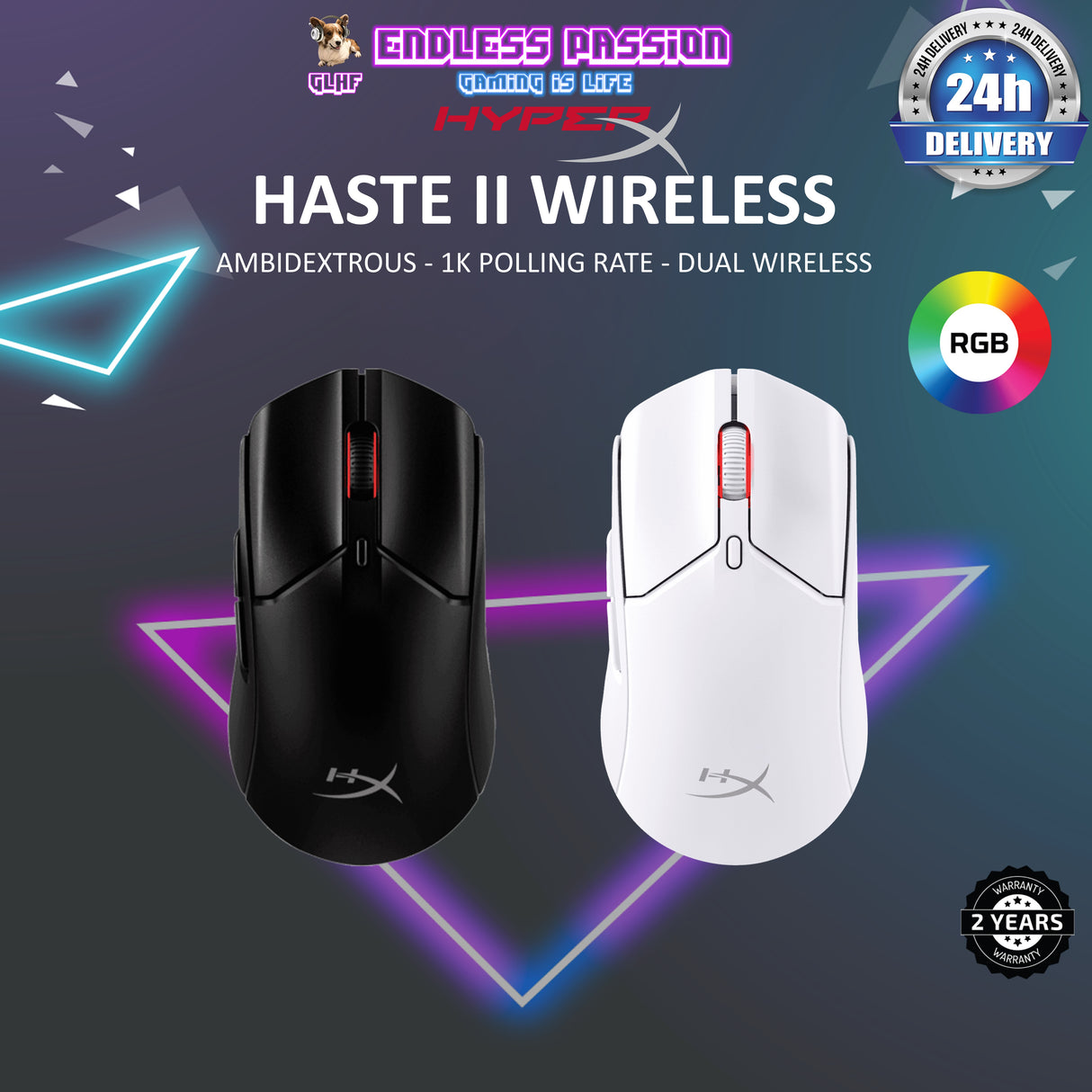 HyperX PulseFire Haste II Wireless RGB Gaming Mouse